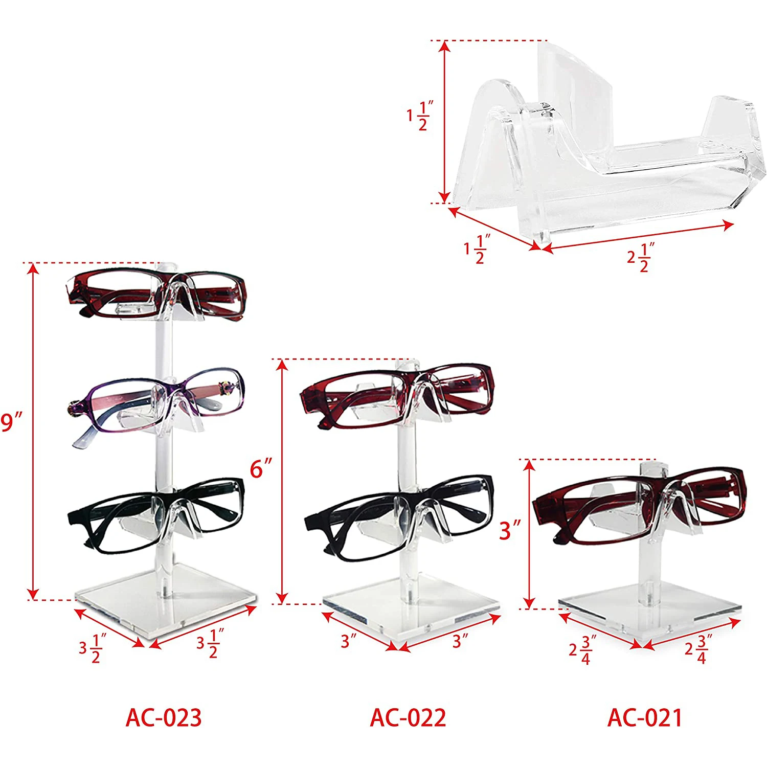 Countertop Acrylic Eyeglasses Holder Sunglass Stand Display Shelf 3