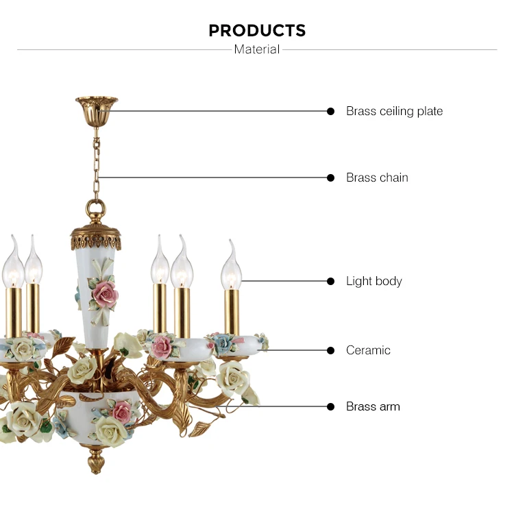 ceramic flower vintage chandelier