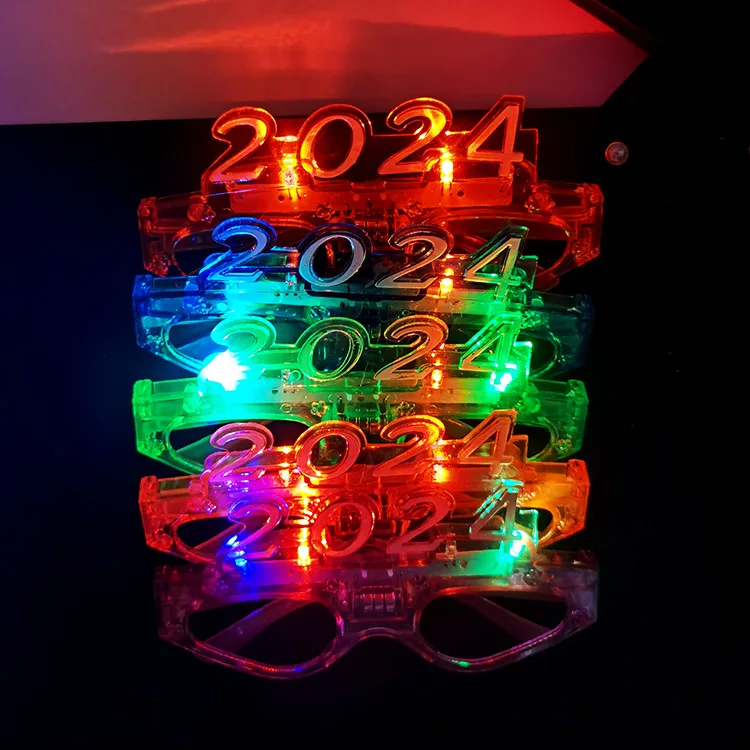 Wholesale Promotional 2024 Led Glasses New Year Party Number 2024 Light
