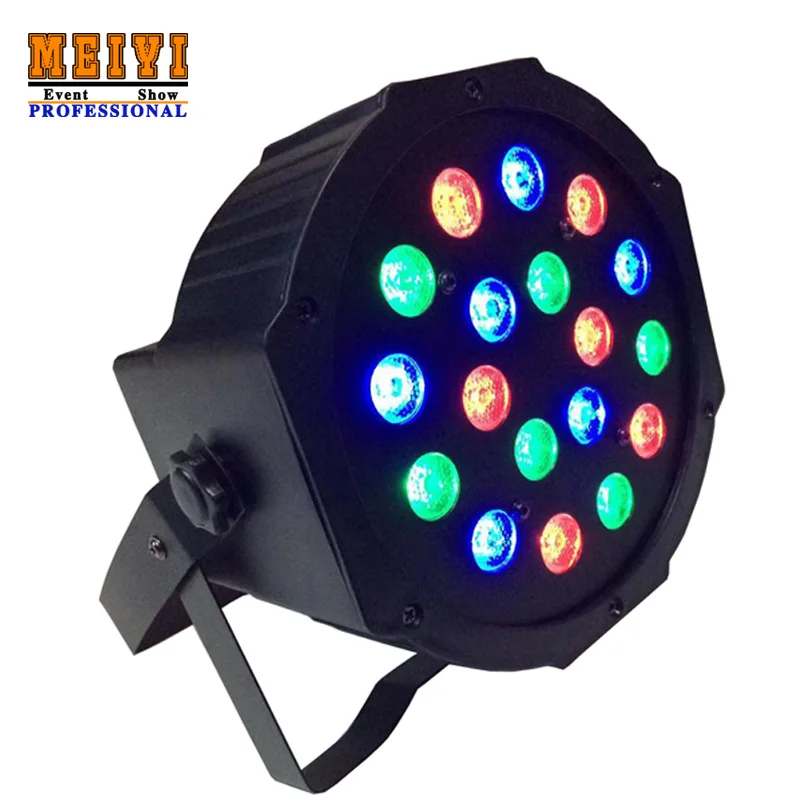 Disco Party 18pcs 1W RGB LED DJ plastic flat led par light DMX control led stage lights