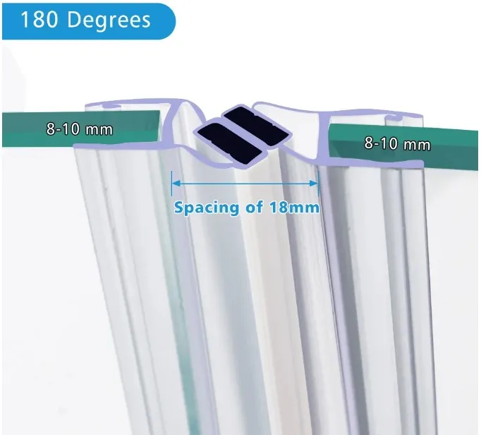 Weather Stripping Flexible Clear Shower Room Plastic Door Bottom