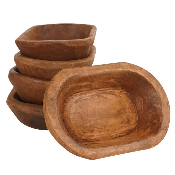 Factory Supplier Rustic Wooden Dough Bowls For Candle Making Acacia