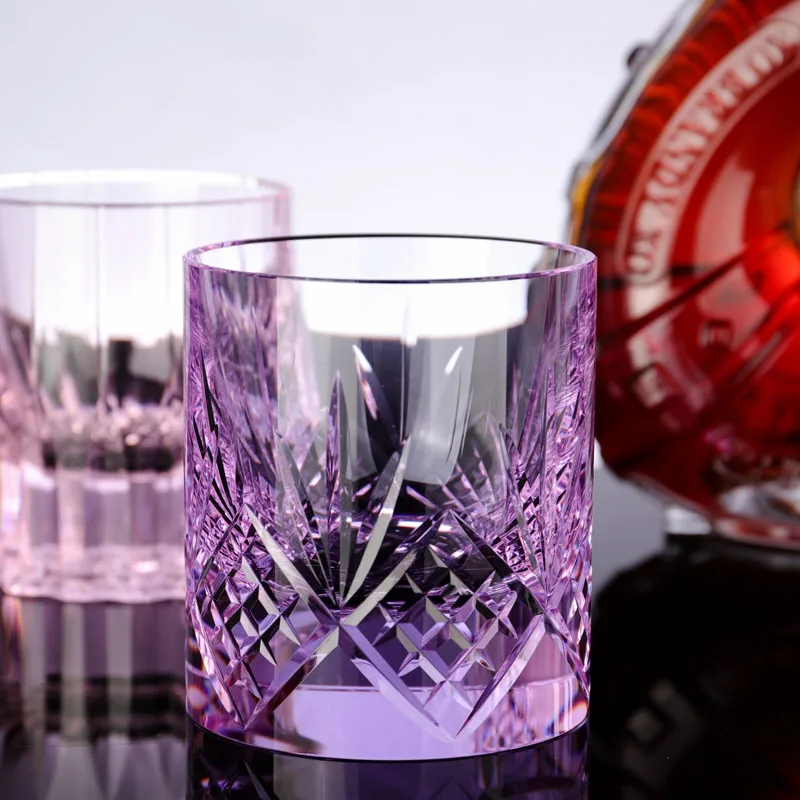 product old fashioned crystal whisky glasses luxury  crystal colorful lead free glass whisky glasses with thick bottom-32