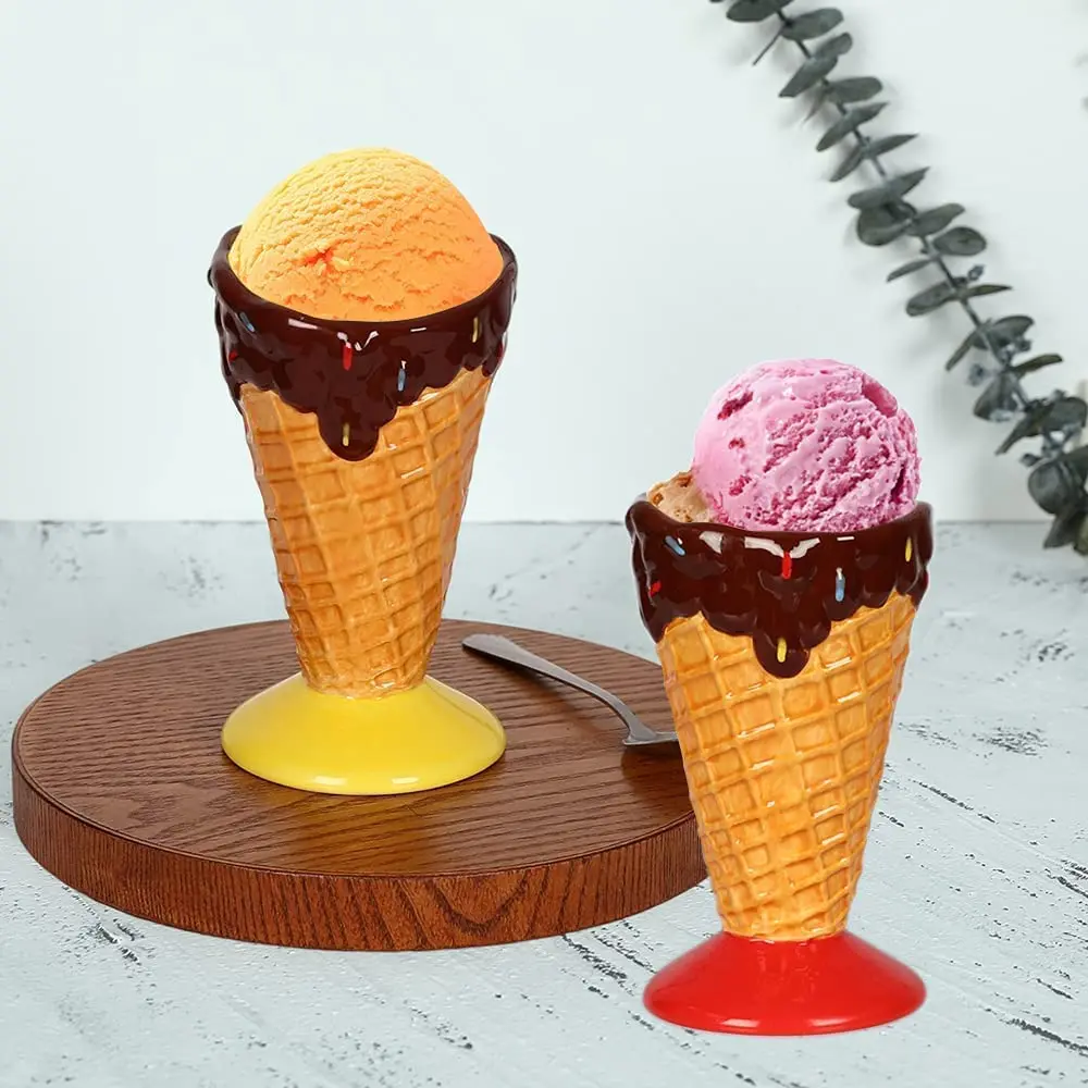 ceramic ice cream cone bowls