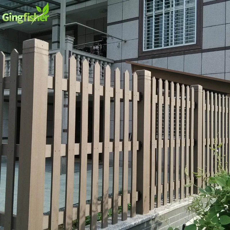 Outdoor Porch Wood Plastic Composite Picket Fence Small Wood Fencing ...