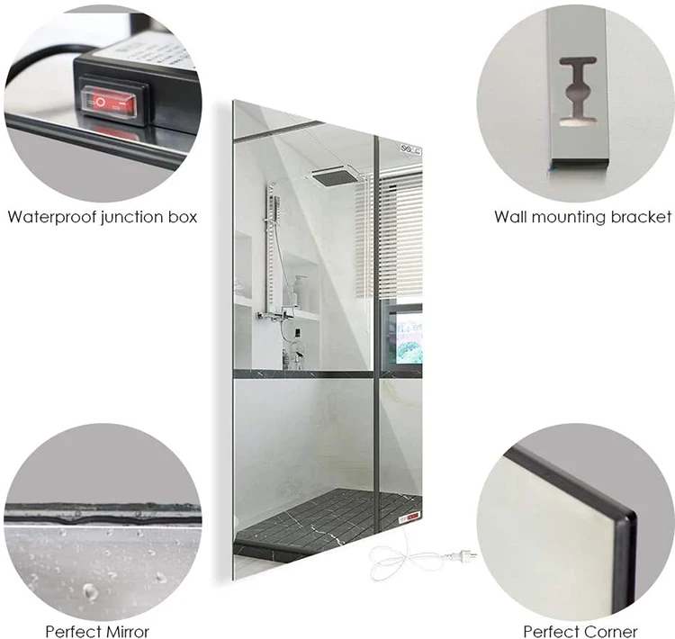 Bathroom Led Mirror Heater Infrared Carbon Crystal Panel Heating For