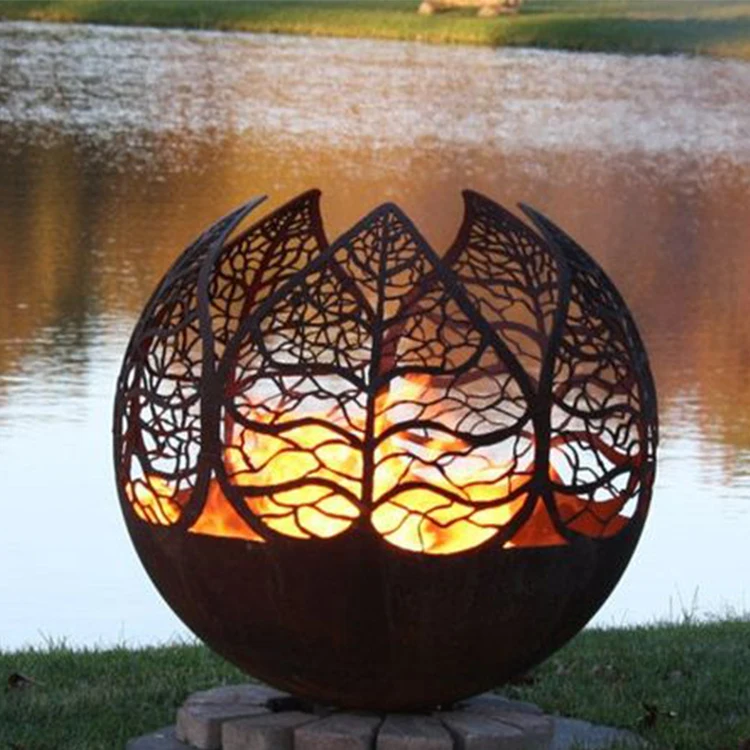 Rusty Metal Outdoor Sphere Corten Steel Fire Ball - Buy Corten Steel ...