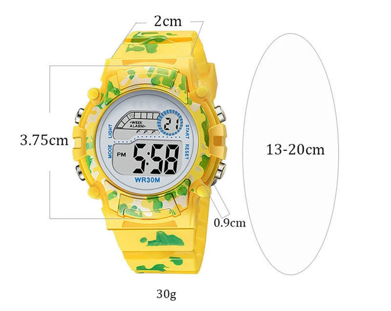 WT0057 Dropshipping Camouflage Child Kids Waterproof Digital Wrist WatchFor Girls Boys
