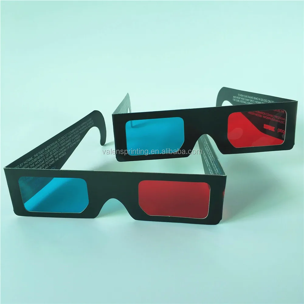 Customized Design Universal Anaglyph Cardboard Paper Red Blue Cyan 3d Glasses For Movie Buy 4169