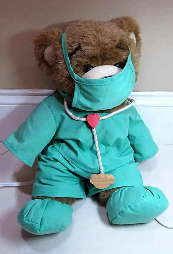 25cm custom logo plush hospital doctor teddy bear