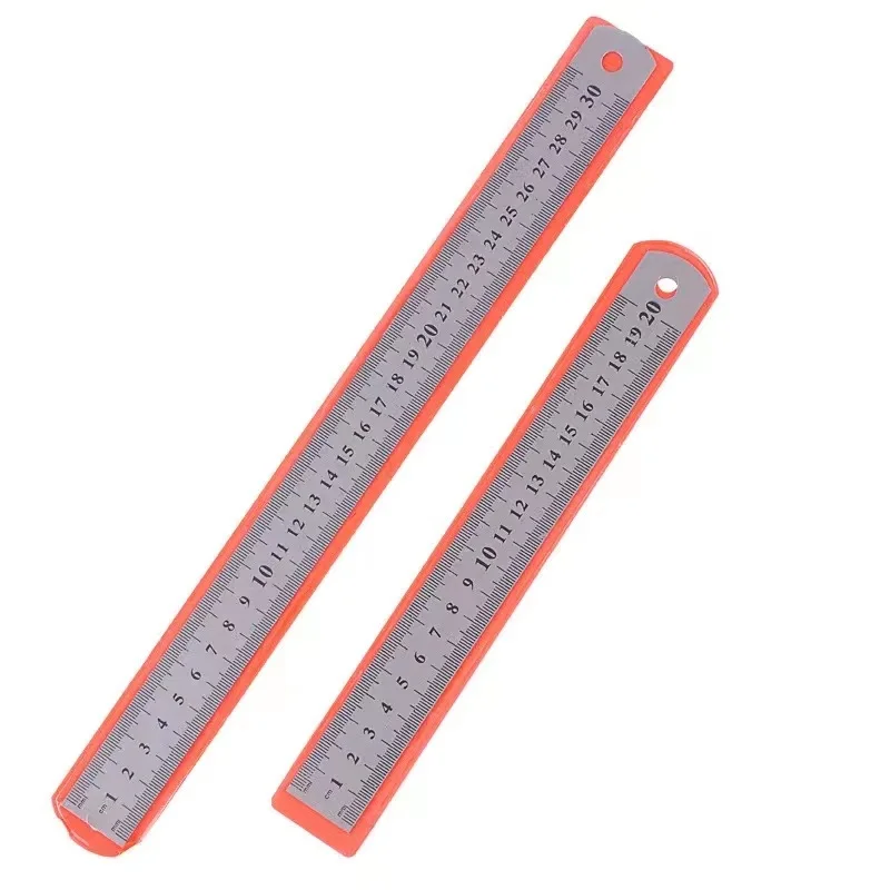 School Office 150mm 200mm 300mm Stainless Steel Straight Ruler Scale ...