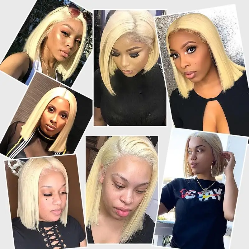 short blonde bob weave