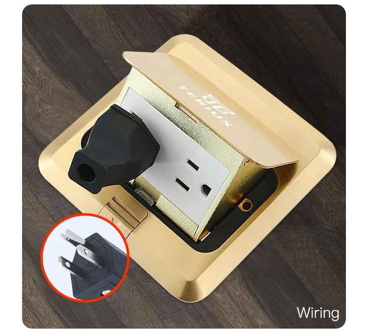Wholesale USA standard brass electrical power supply 16A pop up floor socket box