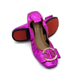 Wholesale african lady sole womens purple flat shoes pumps
