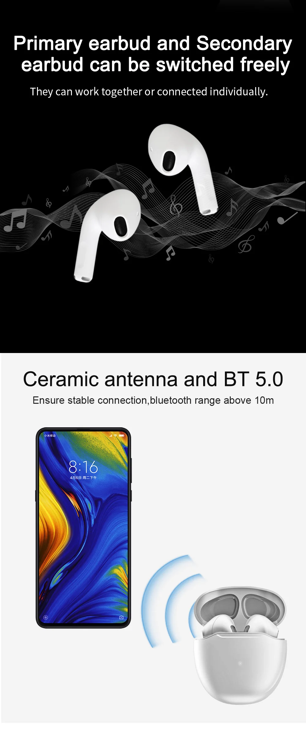 New Arrival Waterproof Wireless Earset TWS Stereo Bass Headset ANC Earbuds Bluetooth Earphone - ANKUX.COM