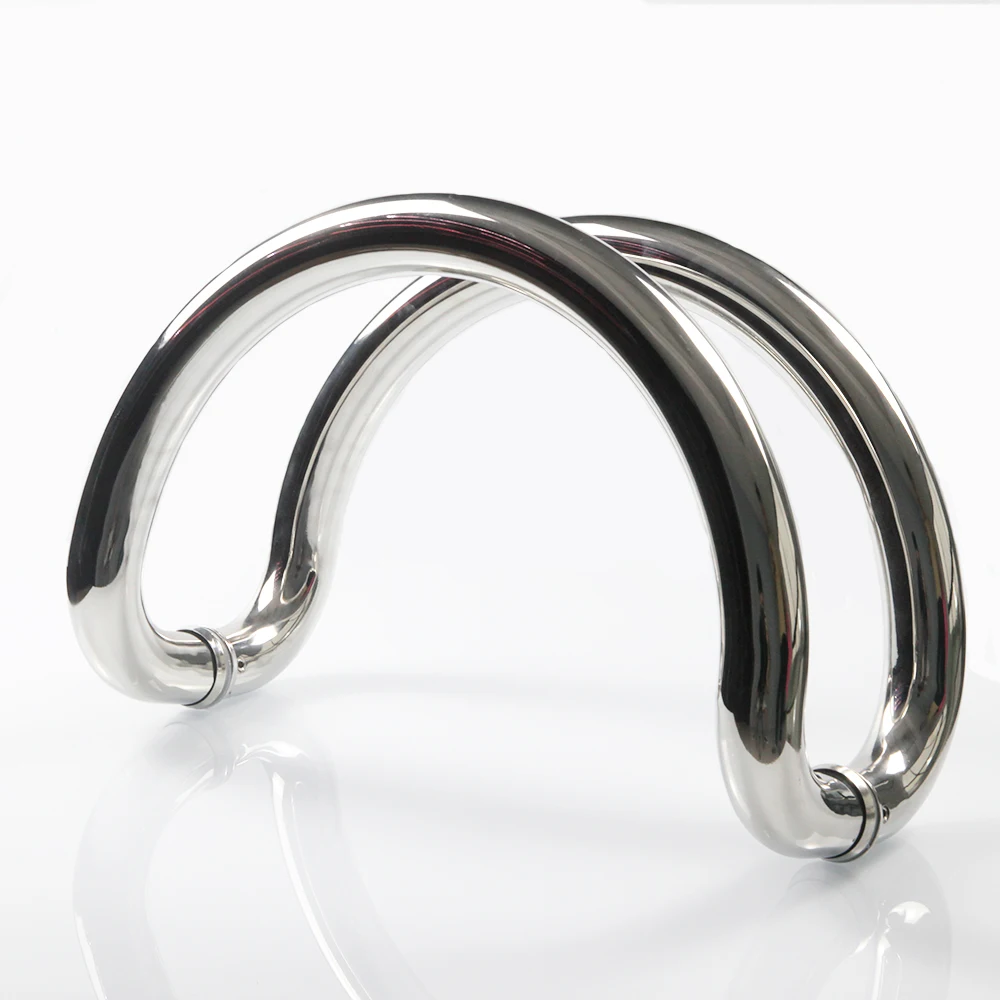 C Shape Back To Back Stainless Steel Glass Door Handle For Shower Room