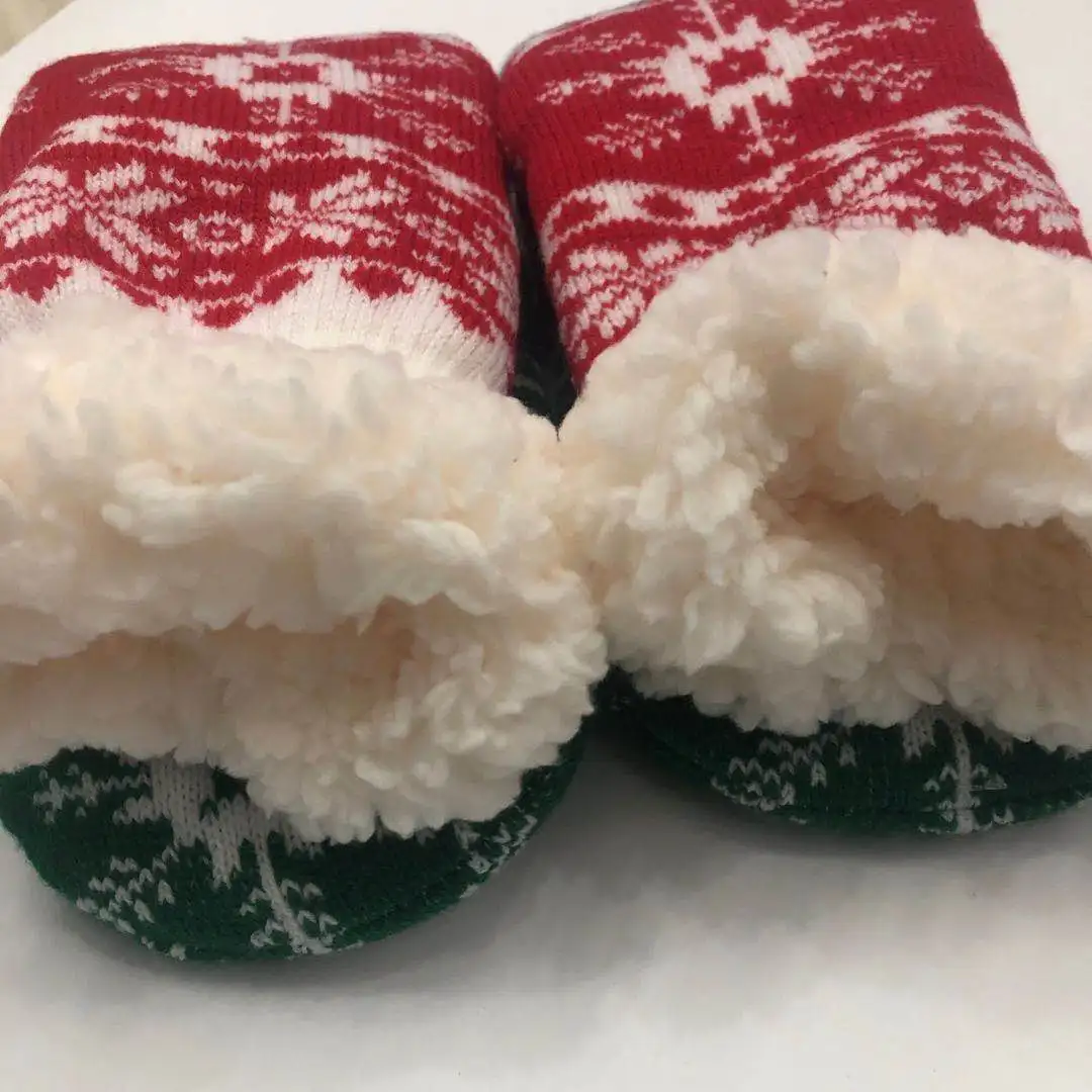 2022 New Style Christmas Kid Slipper Antislip Sock Funny Animal Heads