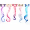 glitter hair bow with rainbow swing hair hanging