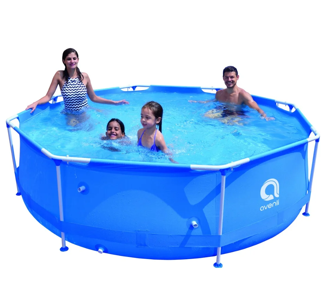 Blue Round Steel Frame Pools Steel Frame Family Swimming Pool 300cm X 