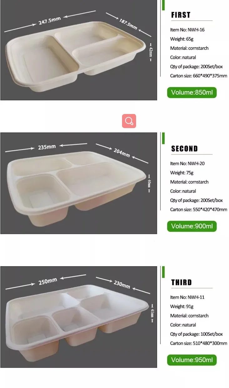 Los contenedores de alimentos a prueba de fugas son biodegradables