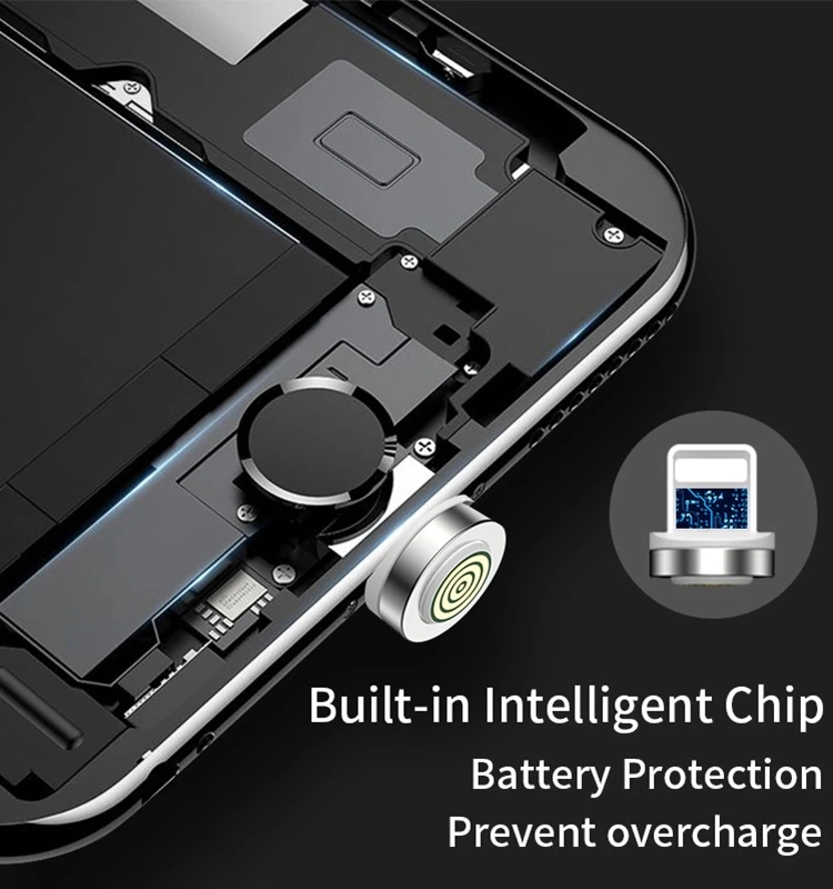 Hot selling 2A Nylon braided 360 Rotation LED Magnetic Usb Charger Cable For ios Micro USB Type C - ANKUX.COM
