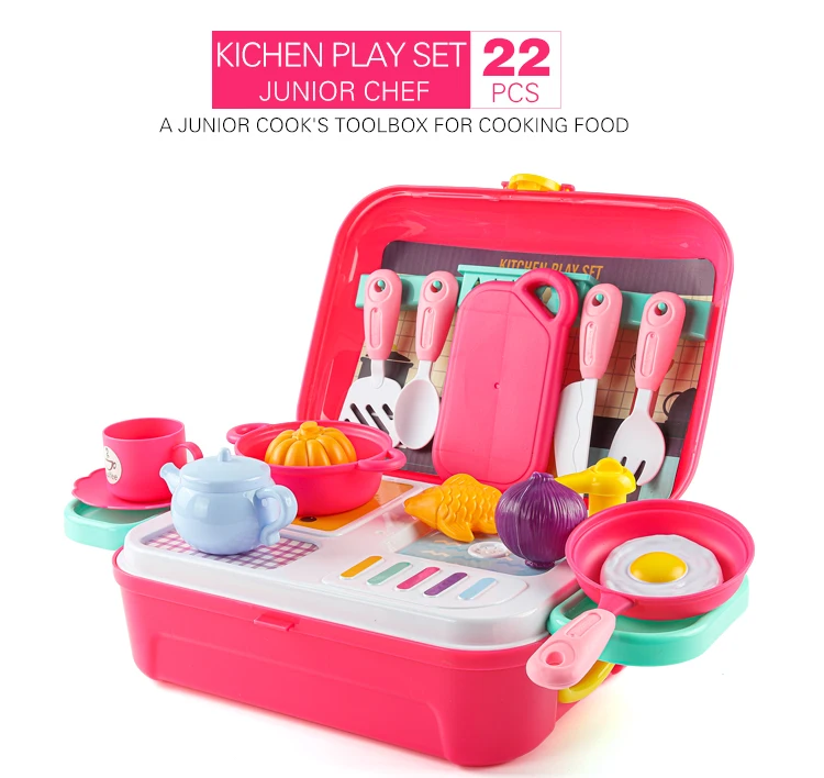 Kitchen Toy Set Backpack Plastic Cooking Toy Kitchen Play Set For Kids ...