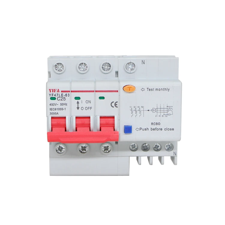 YIFA YF47LE New Type High Breaking Capacity Earth Leakage Circuit Breaker RCBO leakage current circuit breaker