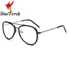 High quality latest new model metal women men pilot frog shape spectacle optical frame