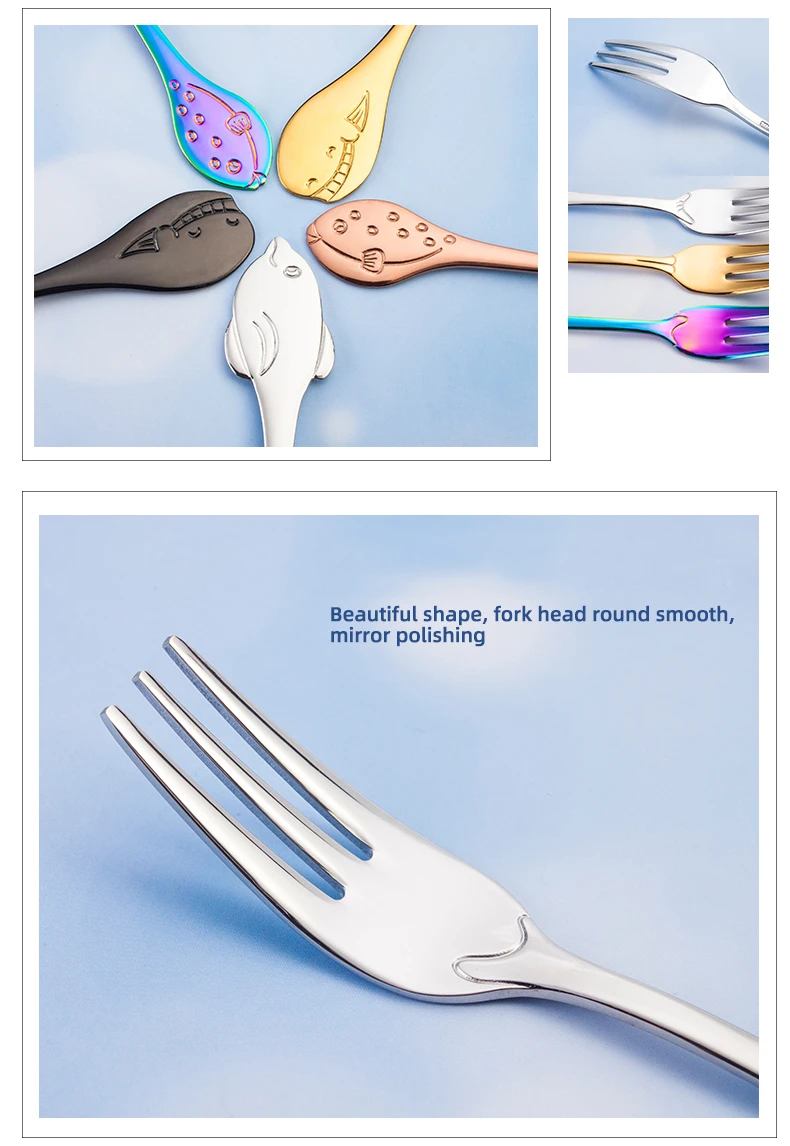 Wholesale Small Gold Forks Tiny Mini Silver Decorative Coffe Tea Coffee Dog Unique Fruit Fork