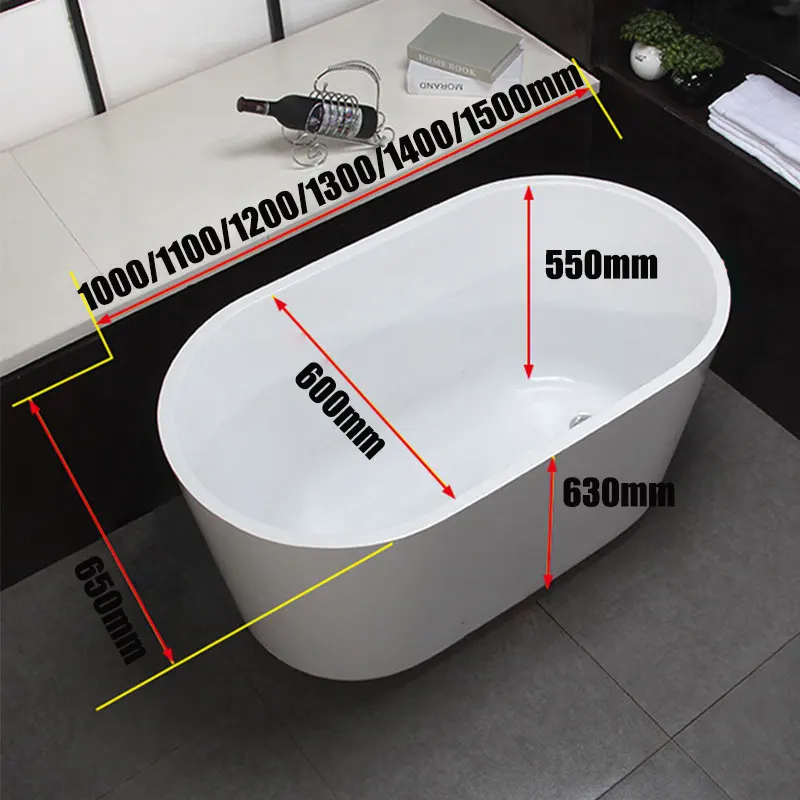 白色亚克力爪脚浴缸   坚固的结构,持久的性能.