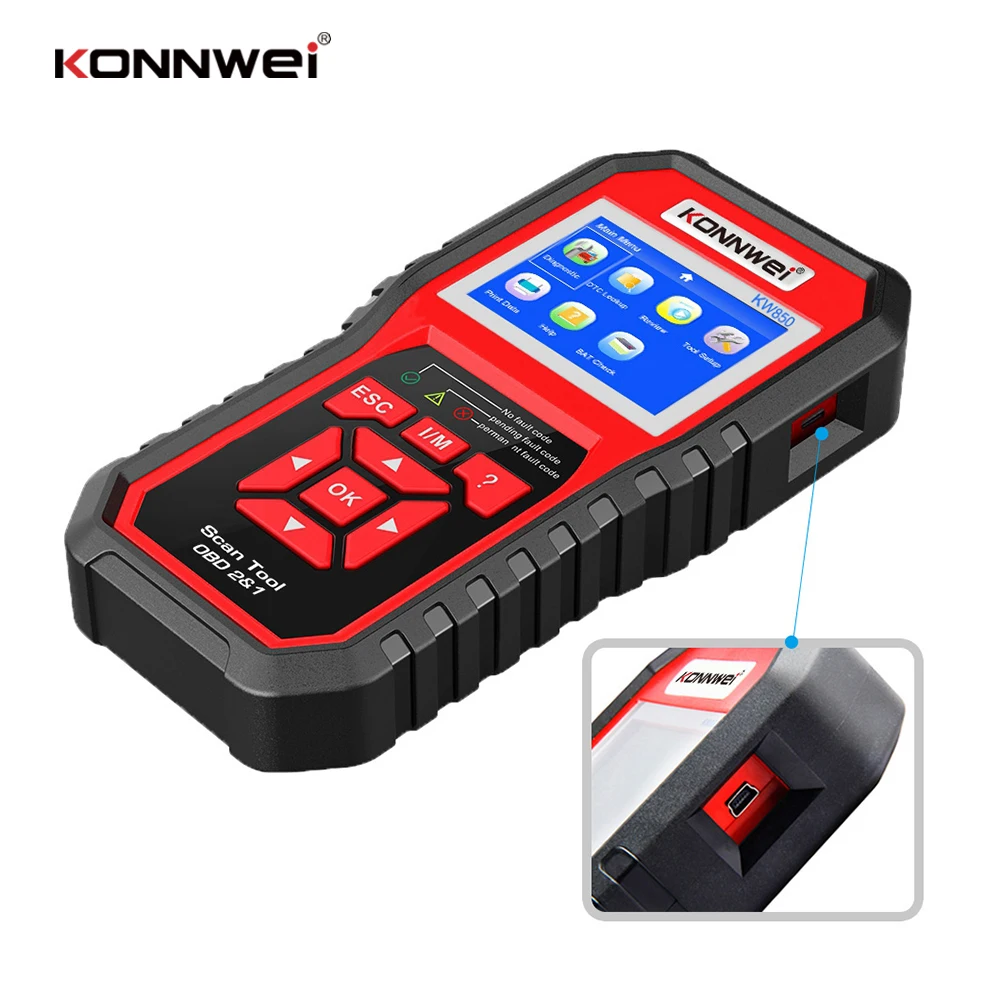 Konnwei Kw850 Obd2escáner De Diagnóstico Automáticolector De Código De Coche Odb2venta Al Por 7111