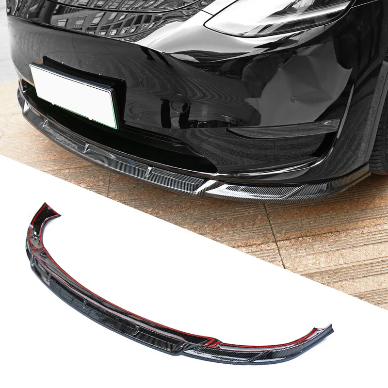 Fit For Tesla Model Y Front Lip Carbon Fiber Surround Anti-collision ...