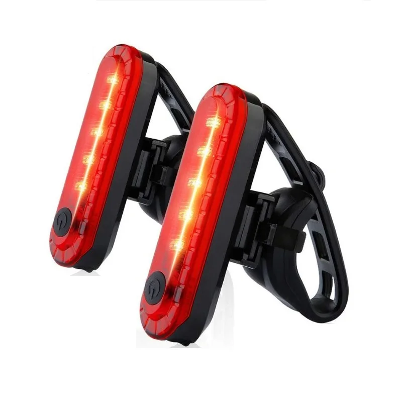 Small cheap USB rechargeable red led bike accessories light