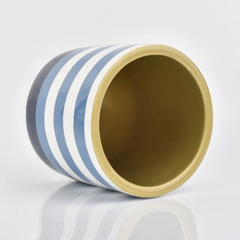 Round customized ceramic candle jar electroplating votive candle holders party decor