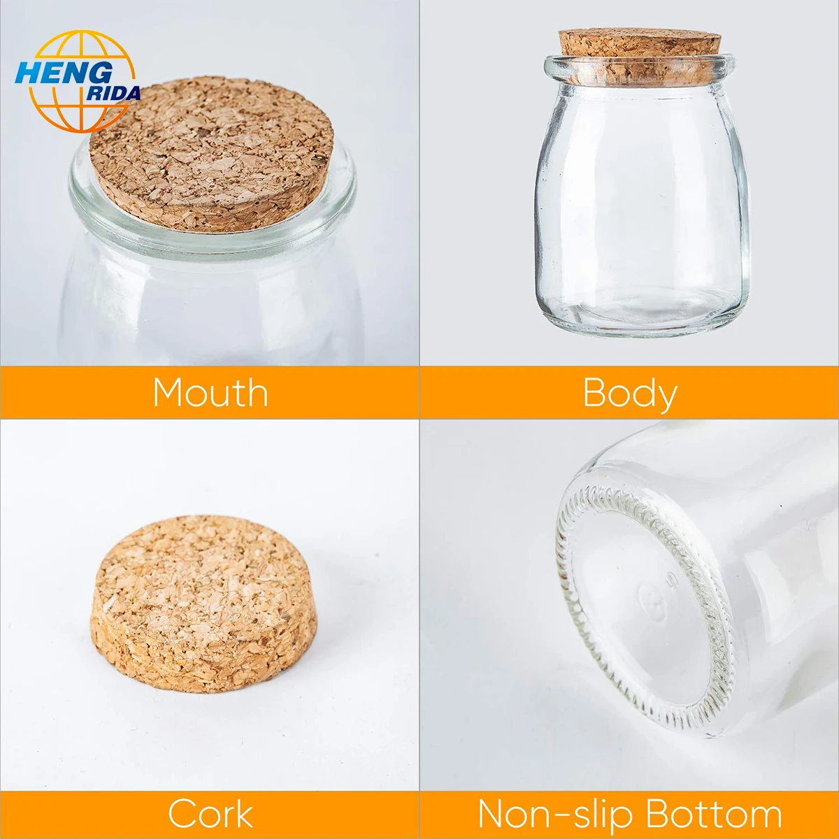 Wholesale Mini Yogurt Jars 7 Oz Glass Favor Jars With Cork Lids For