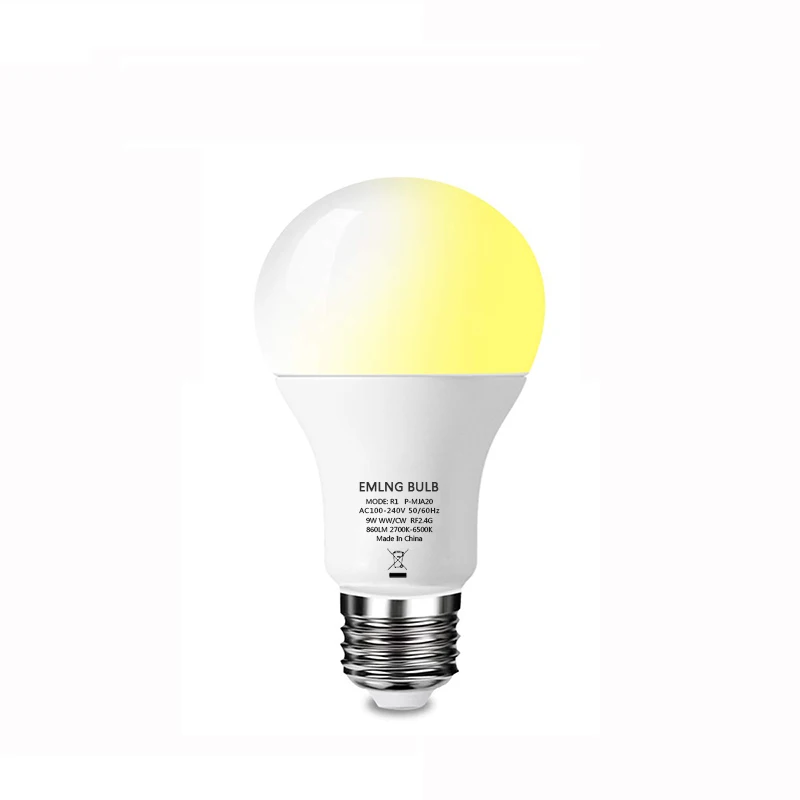 App cold white warm white smart light bulb 9W E27 dimming and color matching intelligent WiFi wireless 2.4G remote control