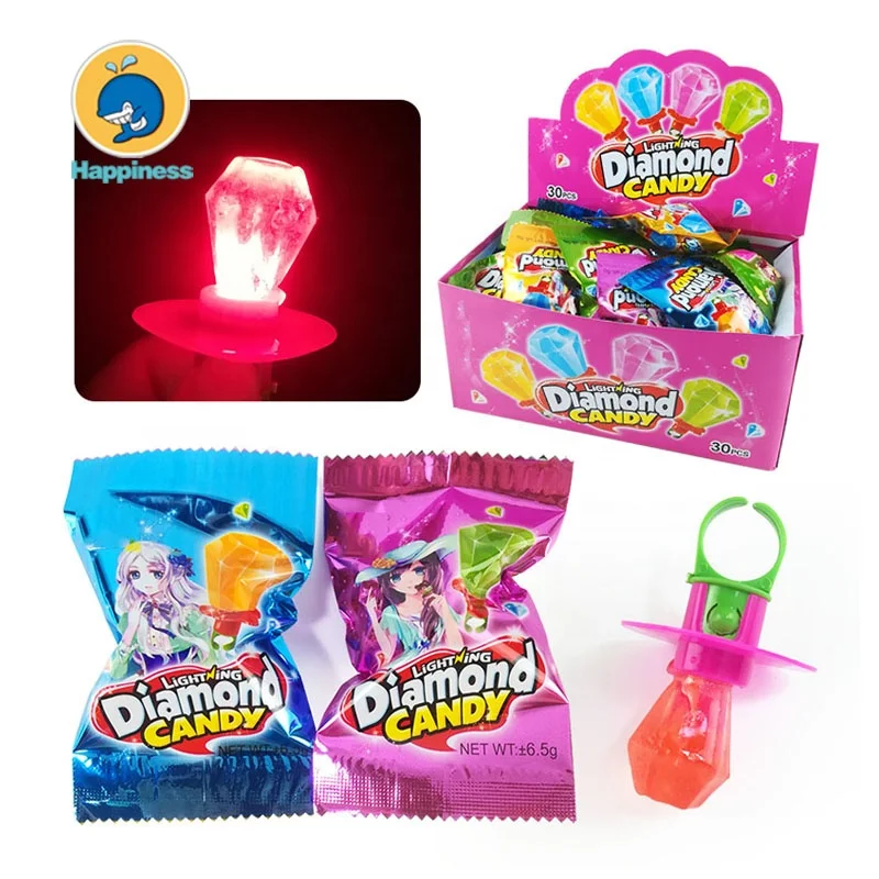 Wholesale Ring Toy Sweets Lighting Diamond Ring Pop Hard Candy Buy