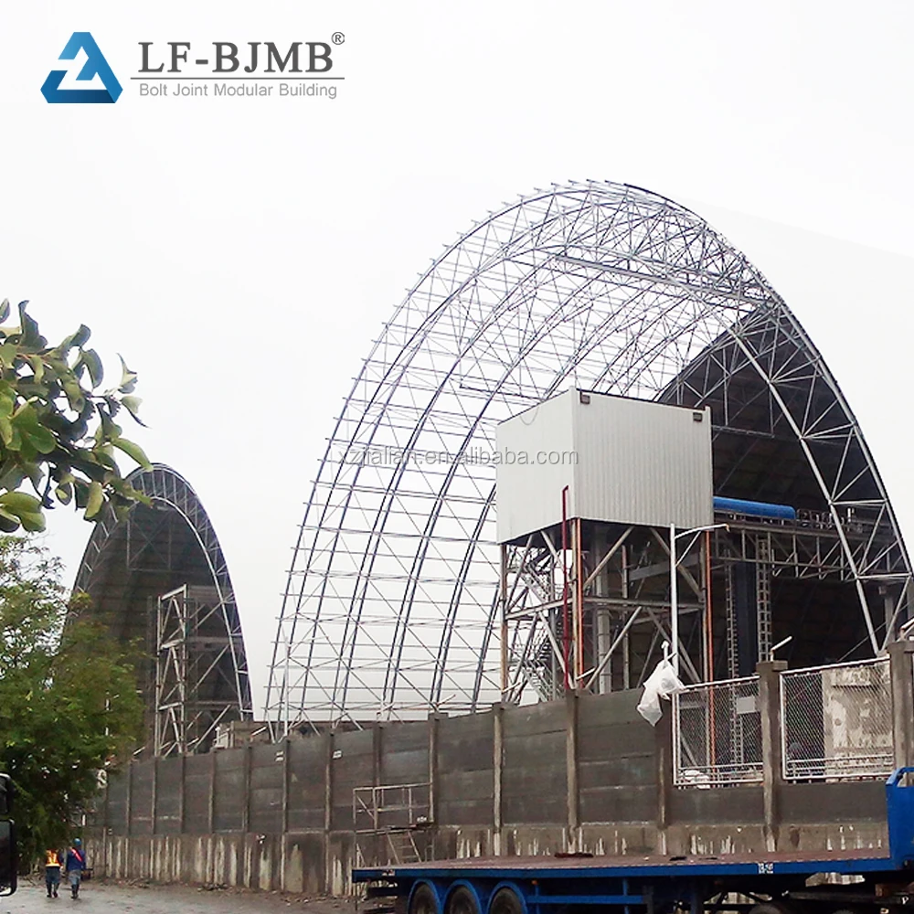 Prefab Arch Curved Long Span Multi Usage Steel Structure Building Truss