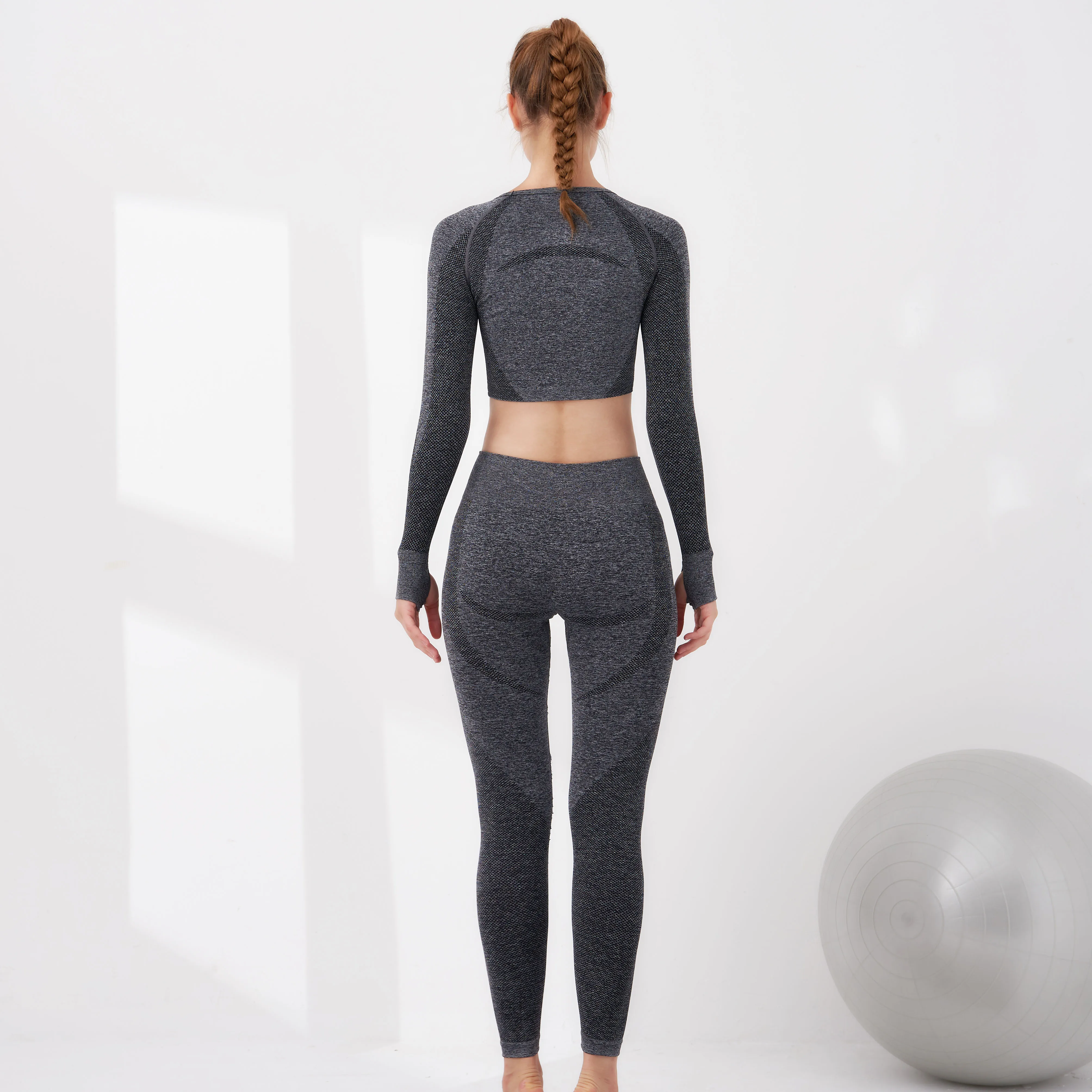 Factory Fitness Long Sleeves Gym Wear Seamless Yoga Set Buy Sports