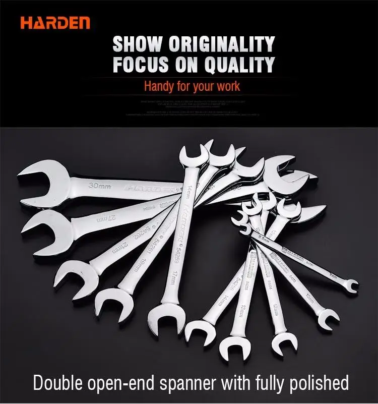 Professional 10PCS Hand Tools Double OPEN-END Chrome Vanadium Ratchet Spanner Set