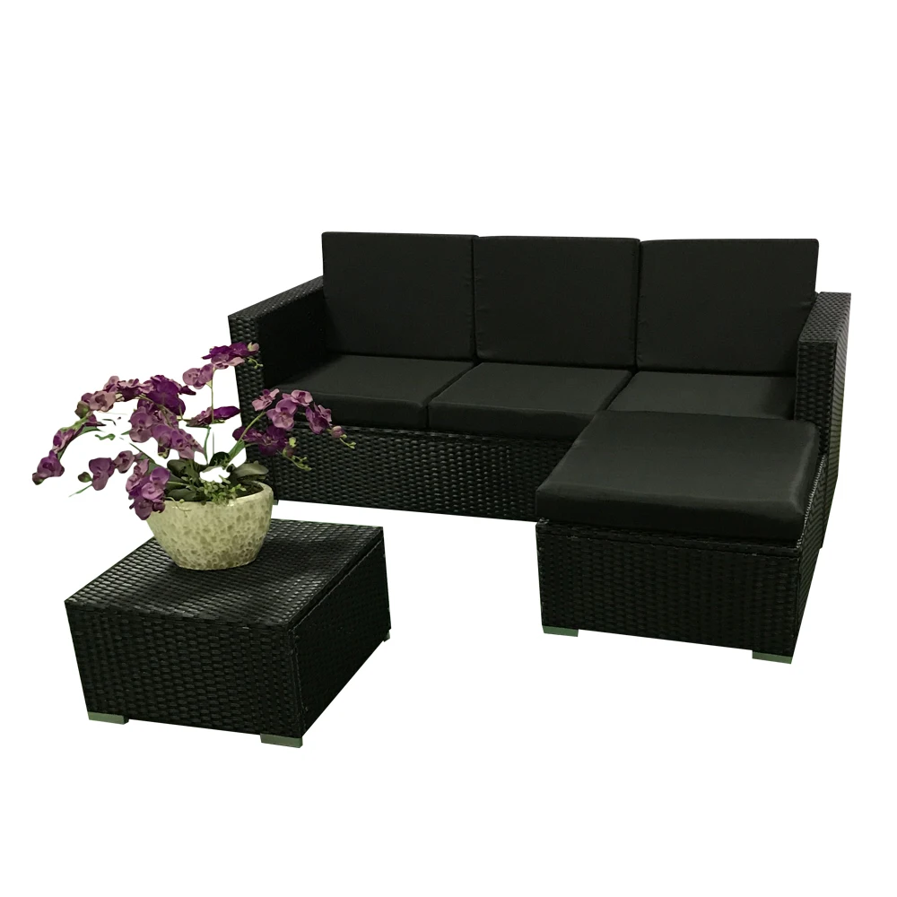 Hot Sell L Shaped Garden Sofa Set Wicker Outdoor Rattan Sofa Set