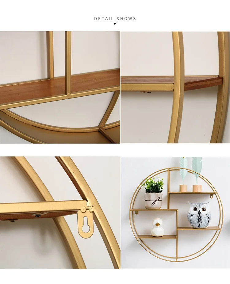 prateleira de parede Modern Round Floating Shelves Cute Home Decor Iron Wall Shelf