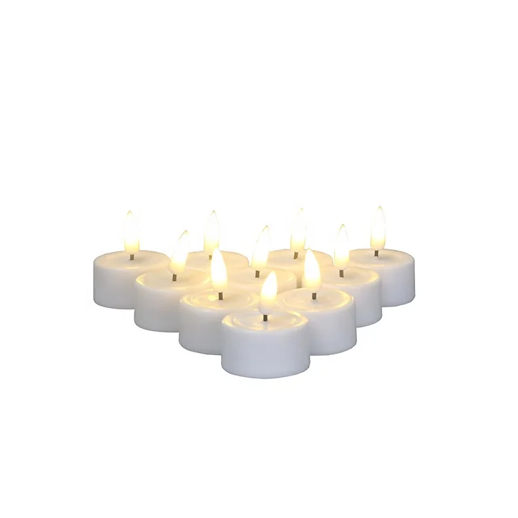 3d real flame D4.1H5 ivory battery operated tea light home decoration led candle set of 10