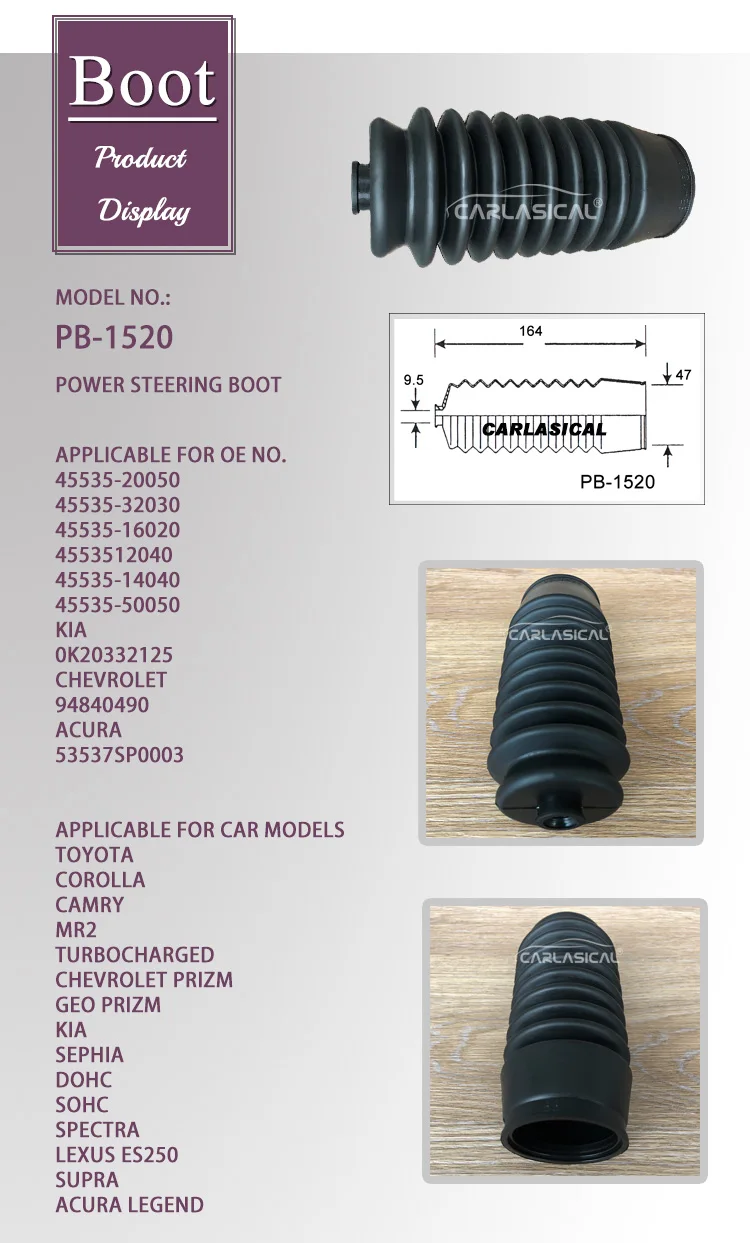 Zij zijn lid Bulk Auto Rubber Parts Power Steering Rack And Pinion Boot No. 88-1520 Dust Boot  Oe No.45535-20050 - Buy Power Steering Boot,Rack And Pinion Boot,Auto Rubber  Boot Product on Alibaba.com