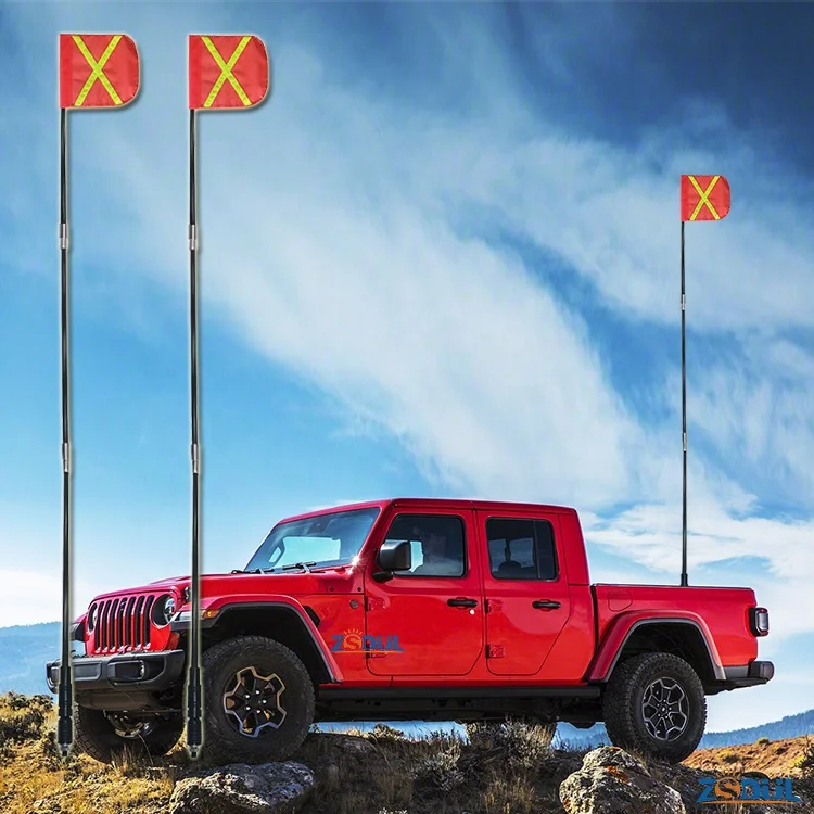 3m 10ft Safety Flag For Truck With X Reflective Flag 4x4 Simpson Desert Vehicle 4wd Towing For