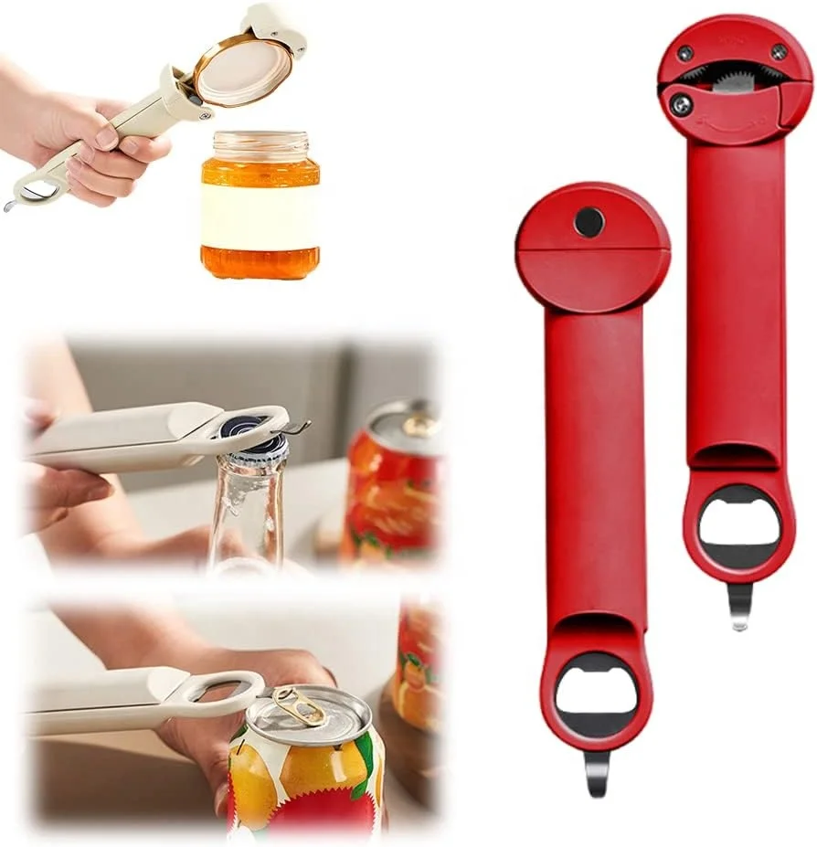 Multifunctional Retractable Bottle Opener Handheld Can Opener Jar Lid