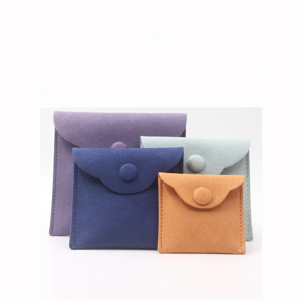 Suede Drawstring Bag Jewelry Presentation Embossing Packing Dust Pouch