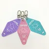 Plastic Acrylic Motel Keychain Elegant Women Charm Key Tag Hotel Classification Brand logo Key Rings