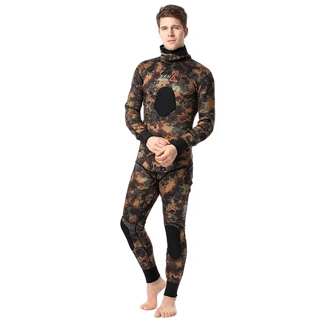 
3 MM 1.5MM Two Piece Camouflage Surfing Wetsuits Warm Neoprene Unisex Diving Wetsuit 