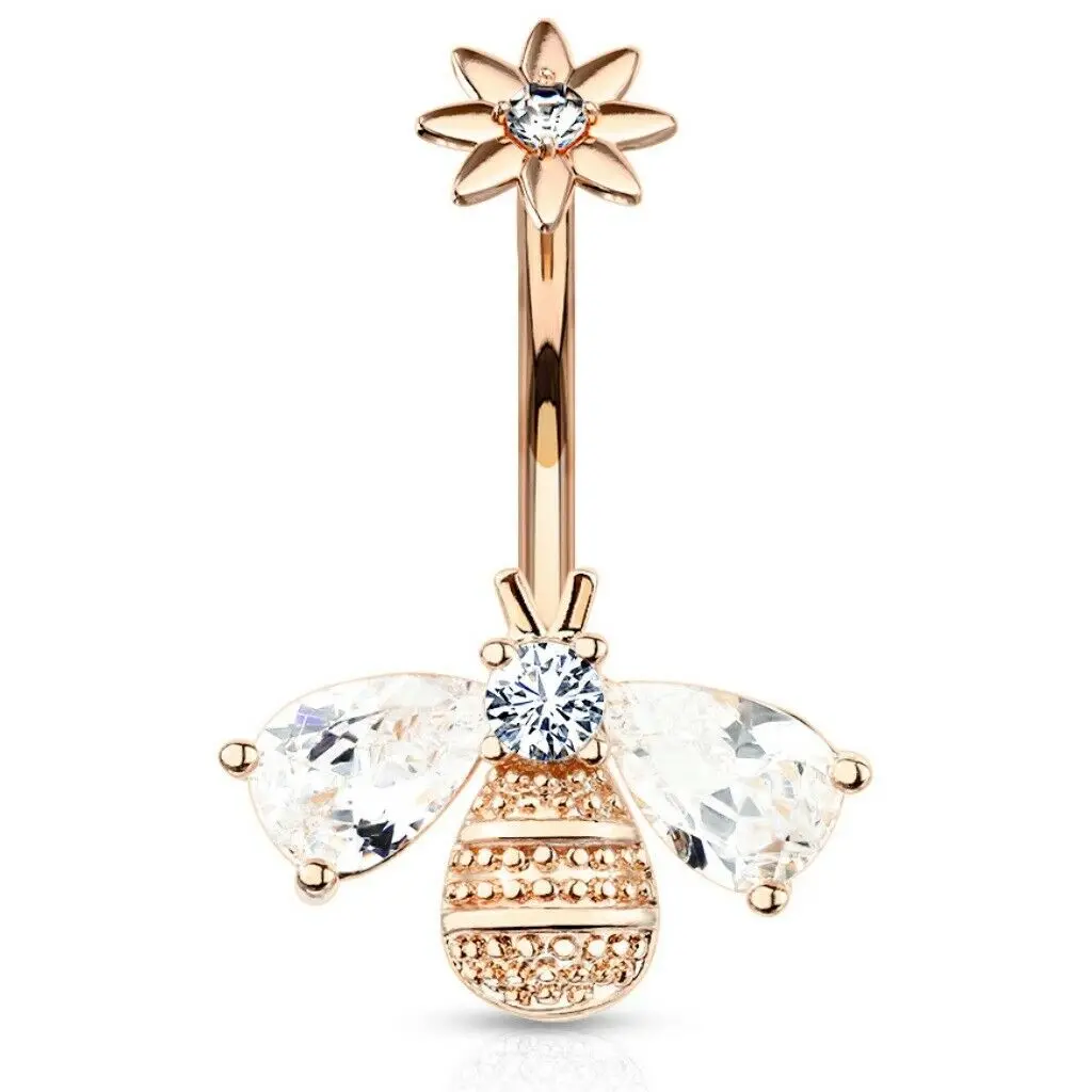 蜜蜂花肚脐戒指肚脐身体穿孔首饰